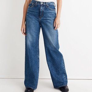 Madewell Jeans Superwide-Leg High Rise Desota Wash Cone Denim Blue Sz 29